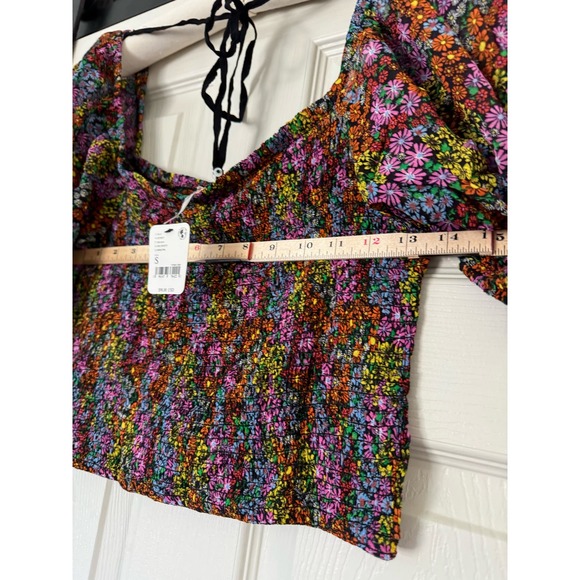 NEW Free People Back on Top‎ Floral Summer Crop Top Shirt Small - Picture 7 of 8